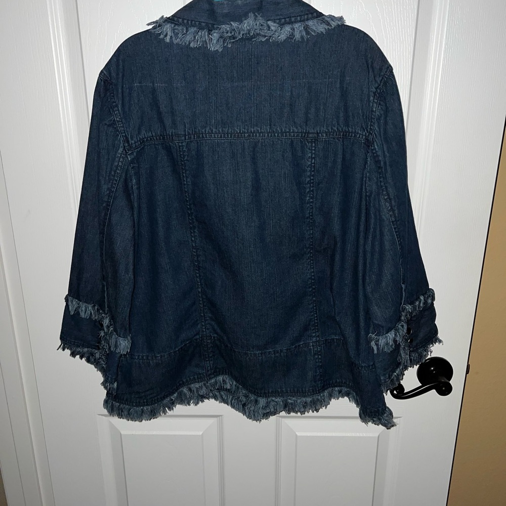 Frayed Jean Jacket, Button Down Denim, Coco & Clo… - image 4